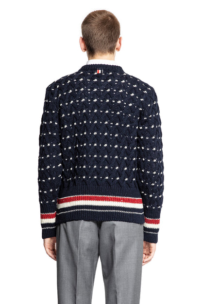 THOM BROWNE MAN BLUE KNITWEAR