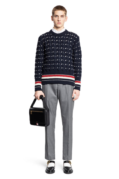 THOM BROWNE MAN BLUE KNITWEAR