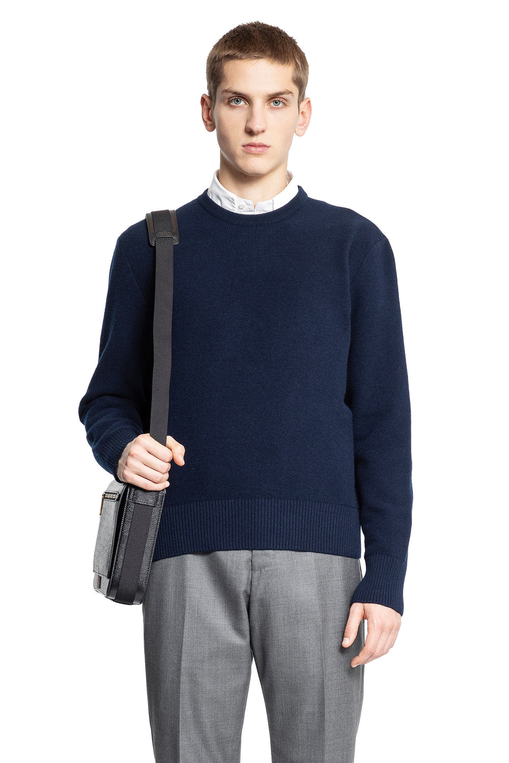 THOM BROWNE MAN BLUE KNITWEAR