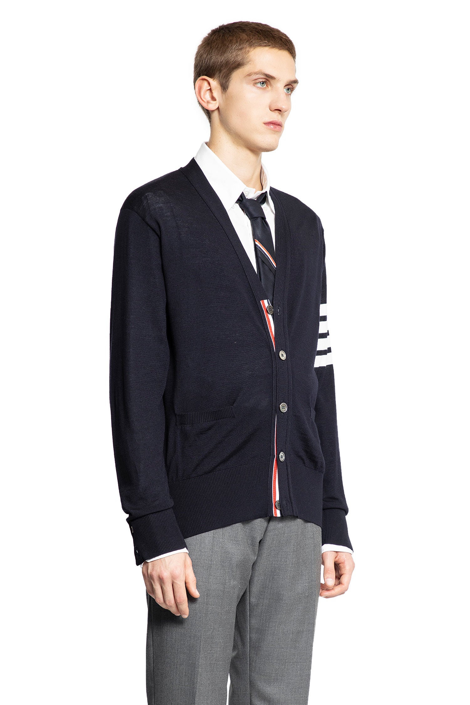 THOM BROWNE MAN BLUE KNITWEAR