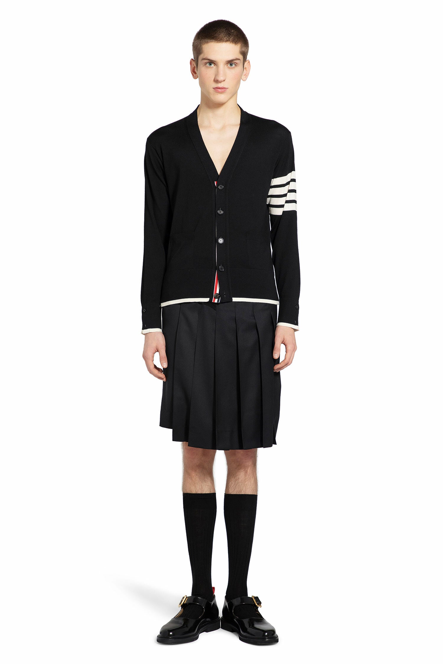 THOM BROWNE MAN BLACK KNITWEAR