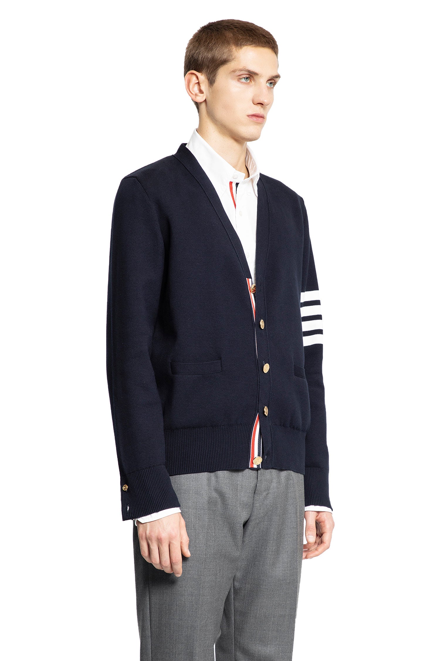 THOM BROWNE MAN BLUE KNITWEAR