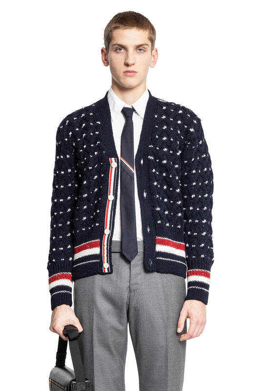 THOM BROWNE MAN BLUE KNITWEAR