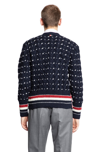 THOM BROWNE MAN BLUE KNITWEAR