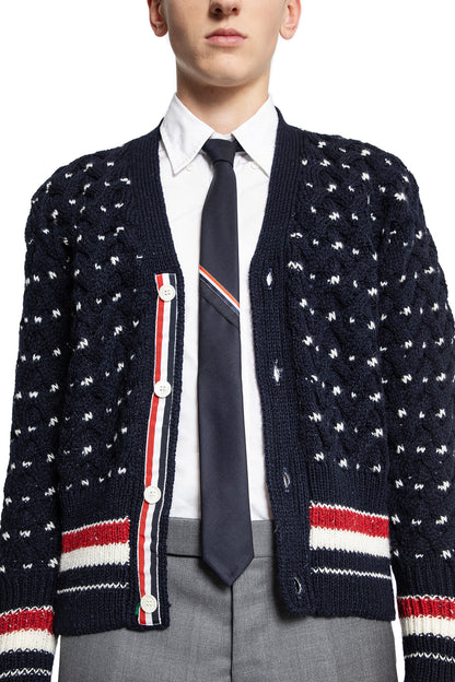 THOM BROWNE MAN BLUE KNITWEAR