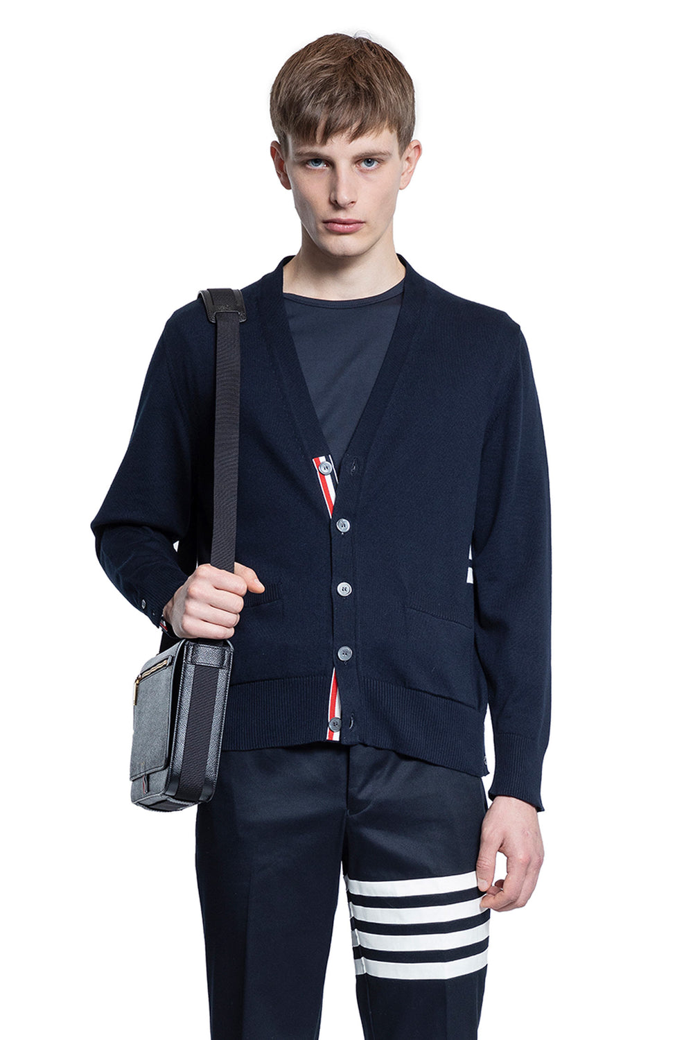 THOM BROWNE MAN BLUE KNITWEAR