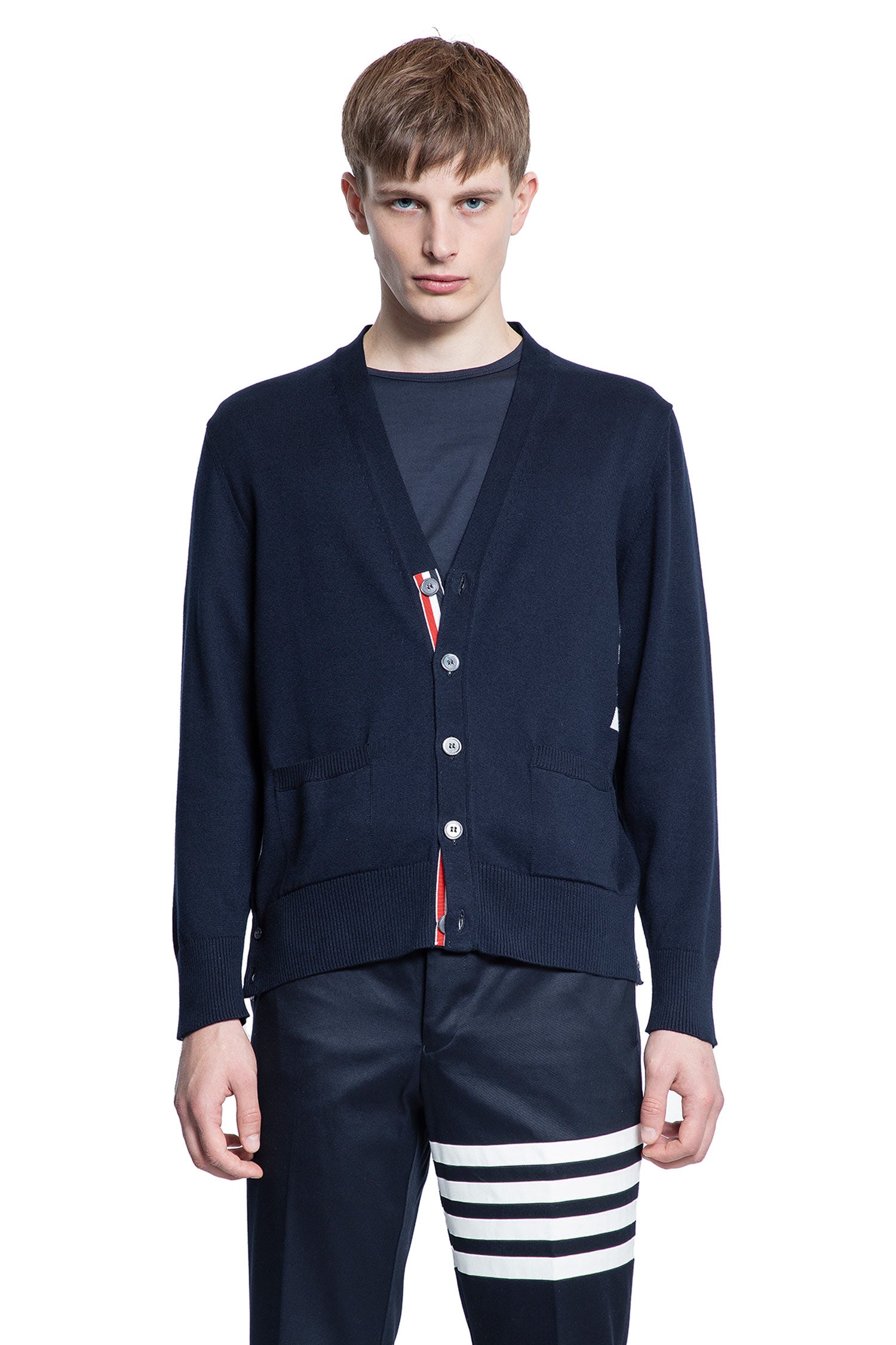 THOM BROWNE MAN BLUE KNITWEAR