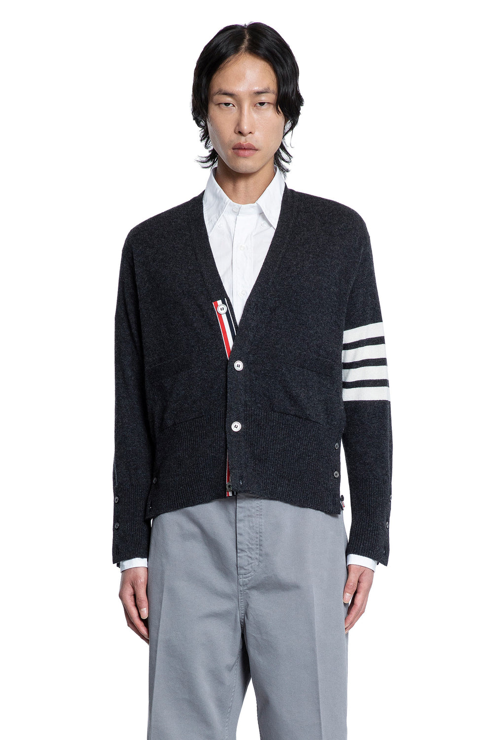 THOM BROWNE MAN GREY KNITWEAR - Antonioli.eu