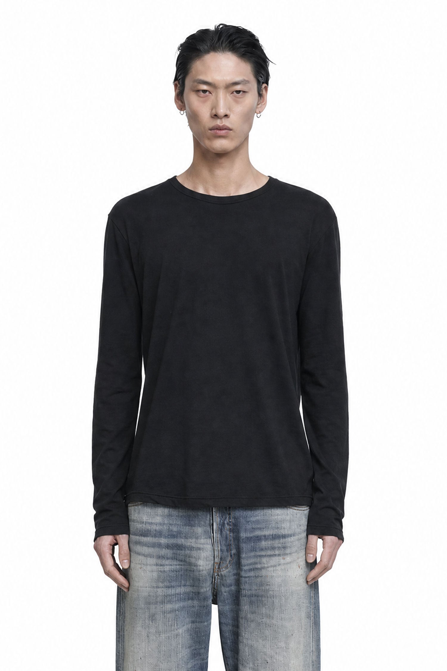 Shirttail Hem Long Sleeve T-Shirt