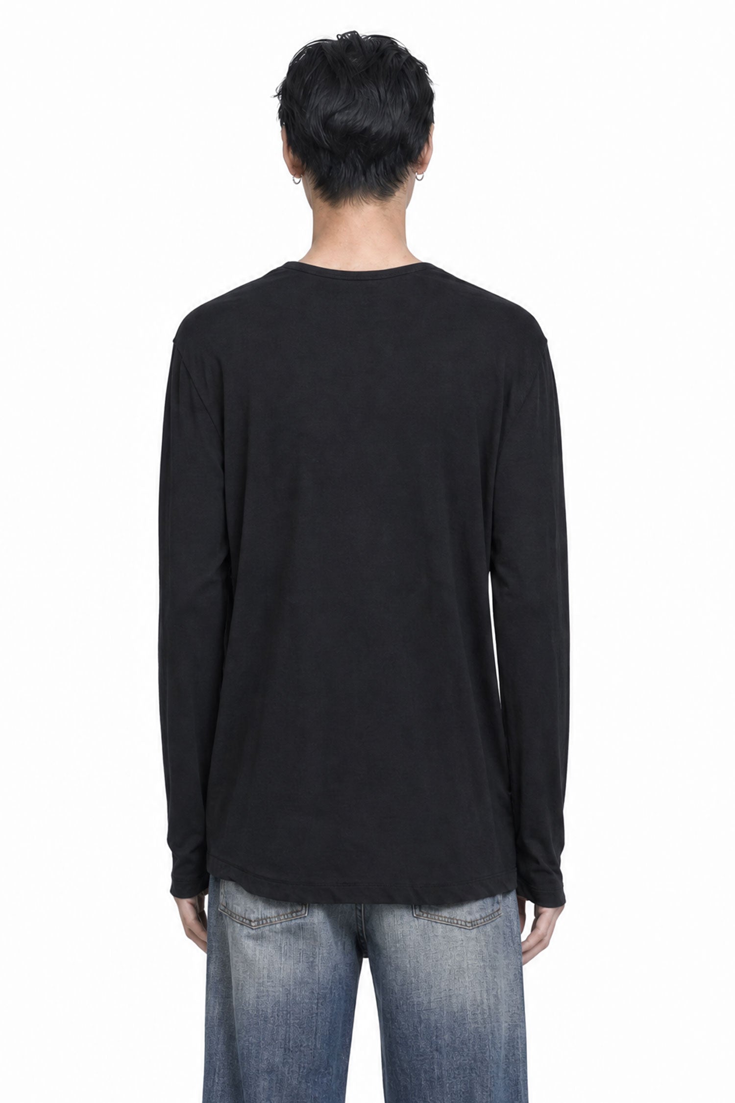 JAMES PERSE Shirttail Hem Long Sleeve T-Shirt man
