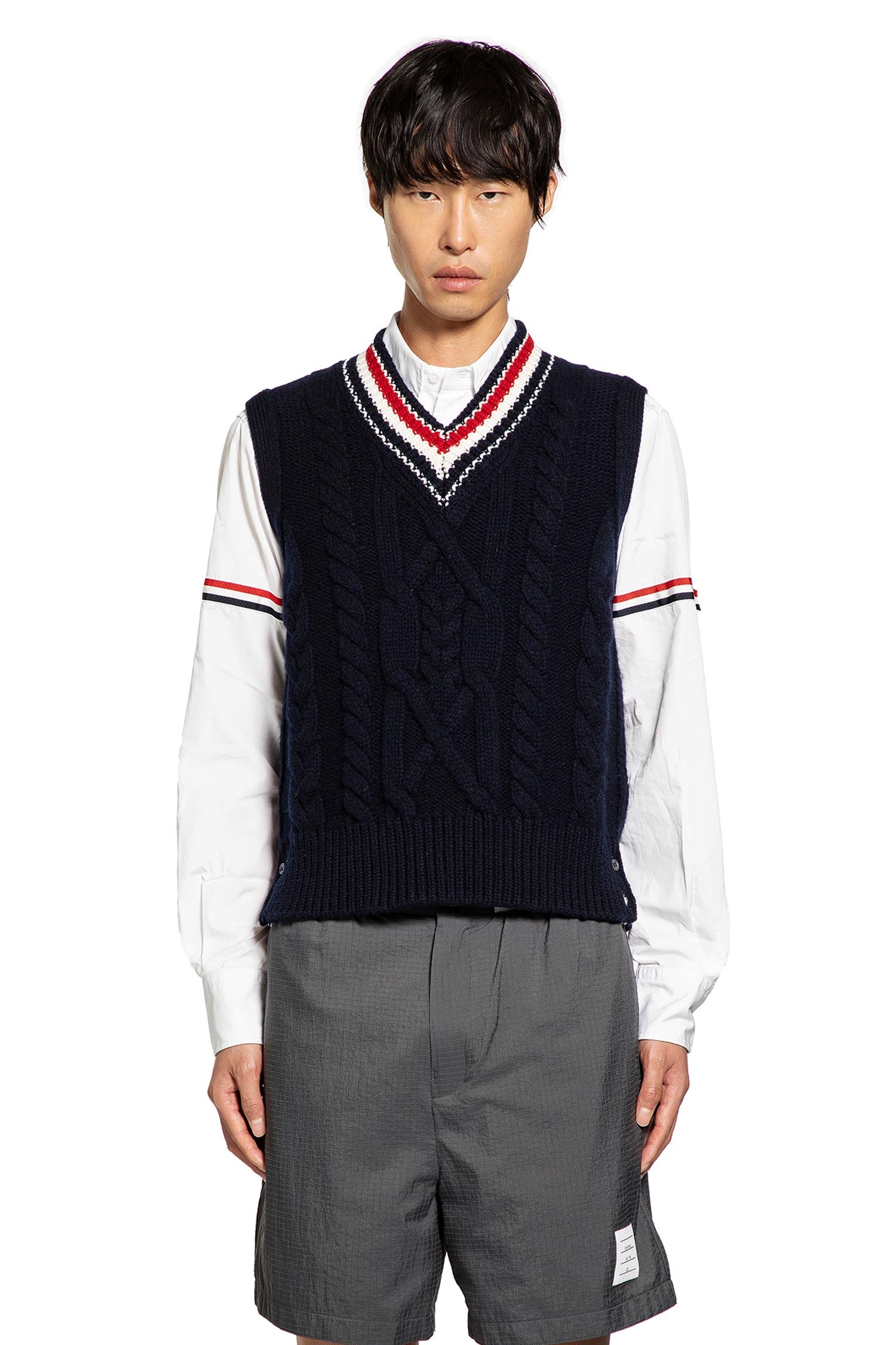 Aran Cable Stitch V-Neck vest