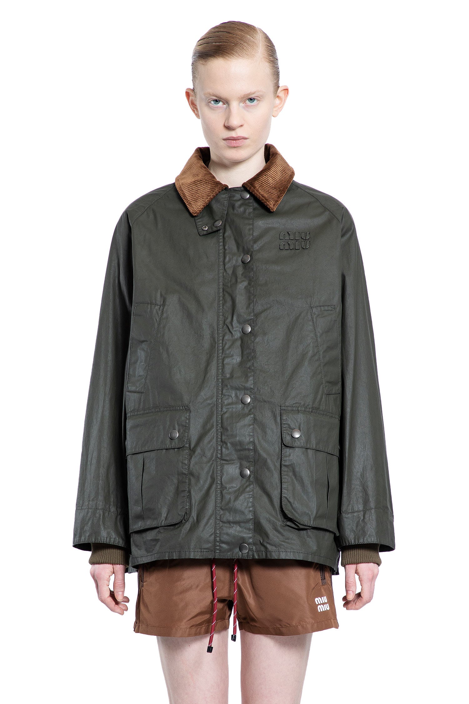 MIU MIU WOMAN GREEN JACKETS