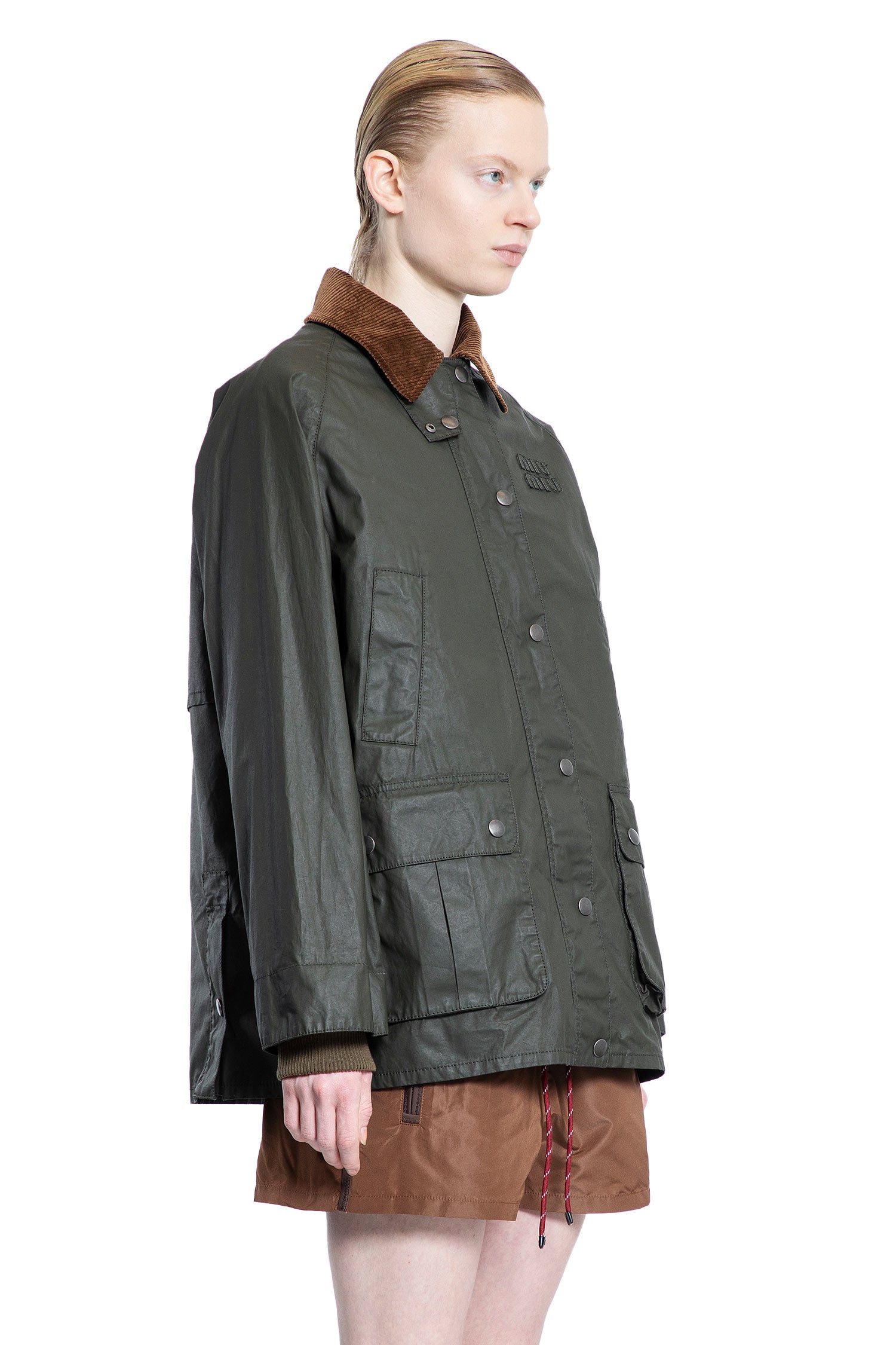 MIU MIU WOMAN GREEN JACKETS