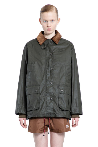 MIU MIU WOMAN GREEN JACKETS