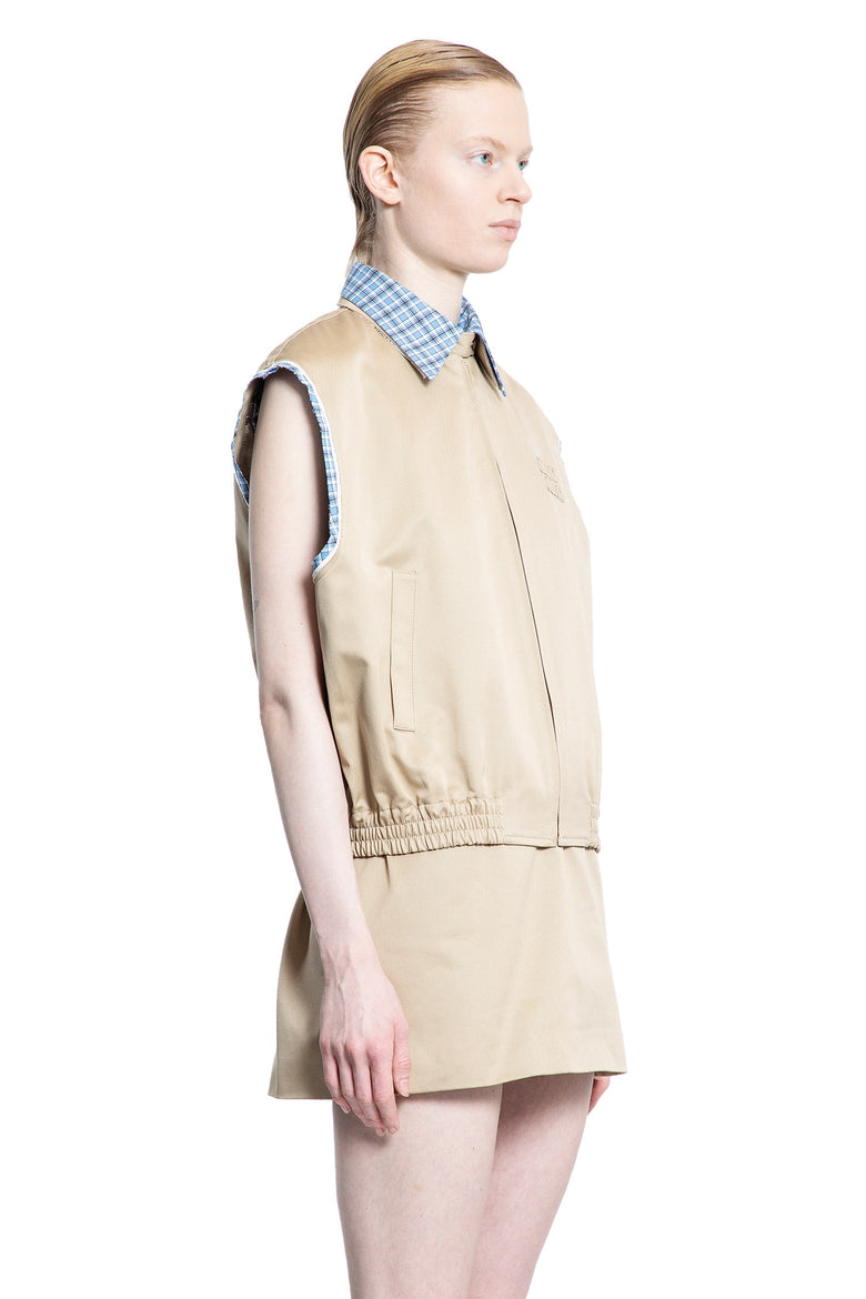 MIU MIU WOMAN BEIGE VESTS