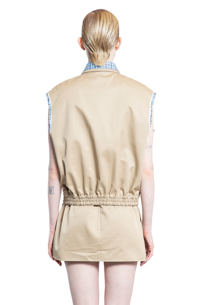 MIU MIU WOMAN BEIGE VESTS