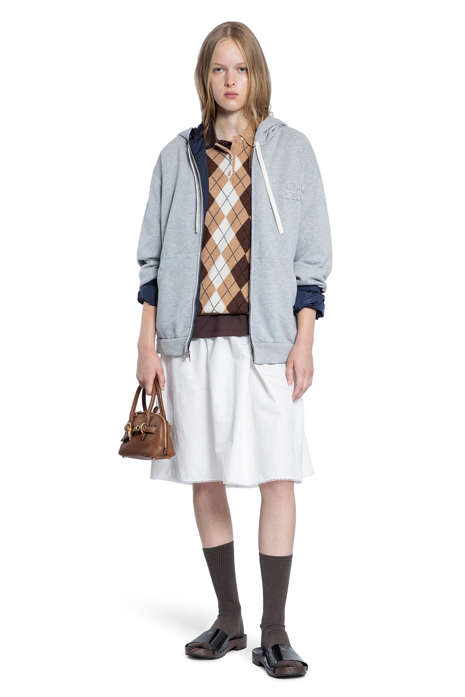 Jersey and Technical Pongé Blouson Jacket