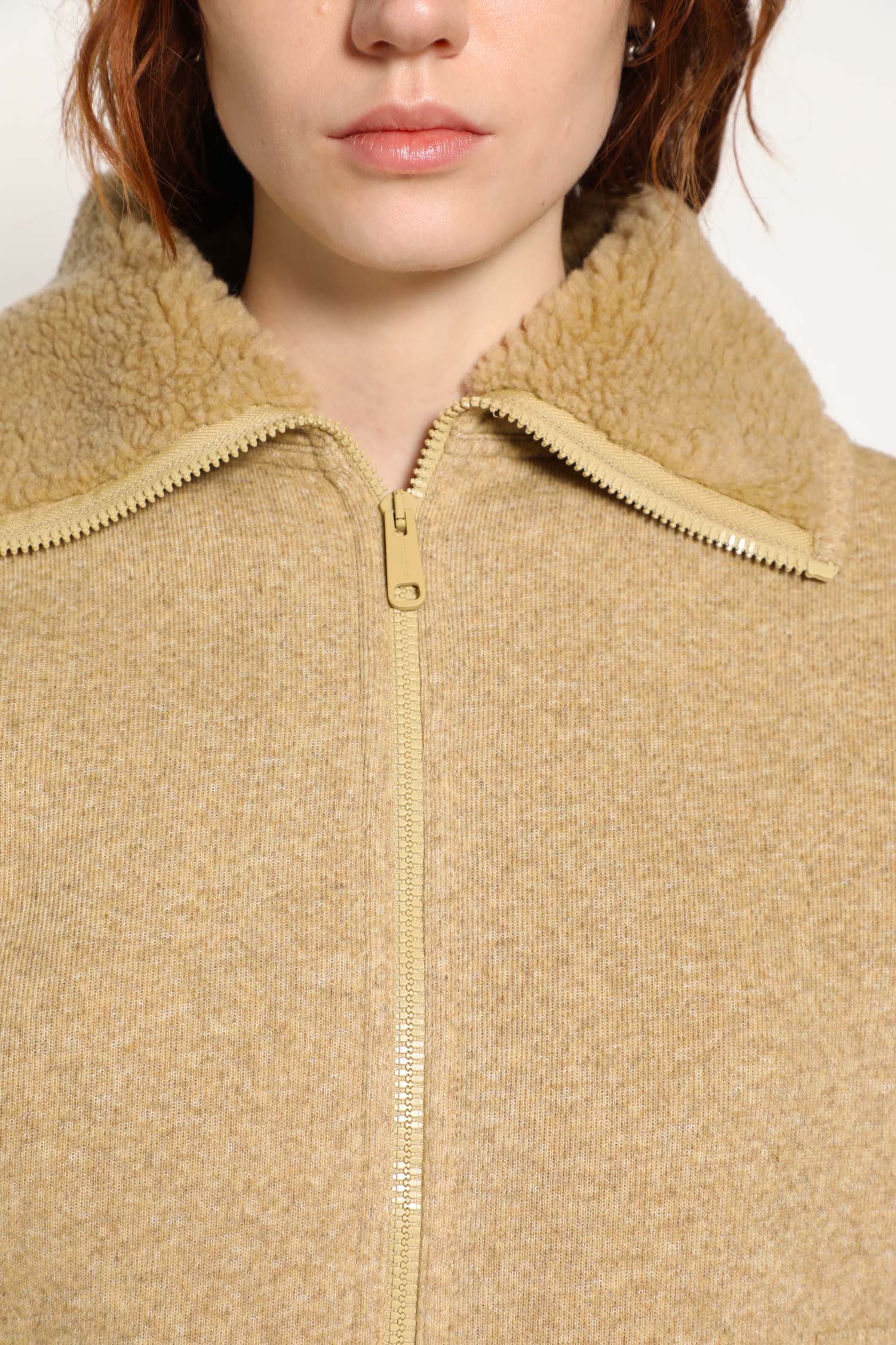 Cotton Fleece Zipper Blouson Jacket