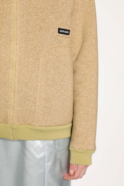 Cotton Fleece Zipper Blouson Jacket