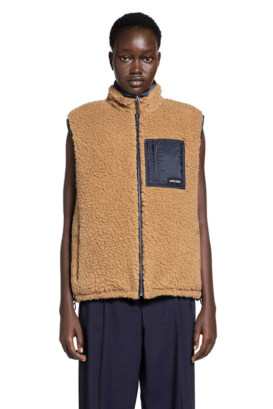 Technical Pongé Teddy Down Vest