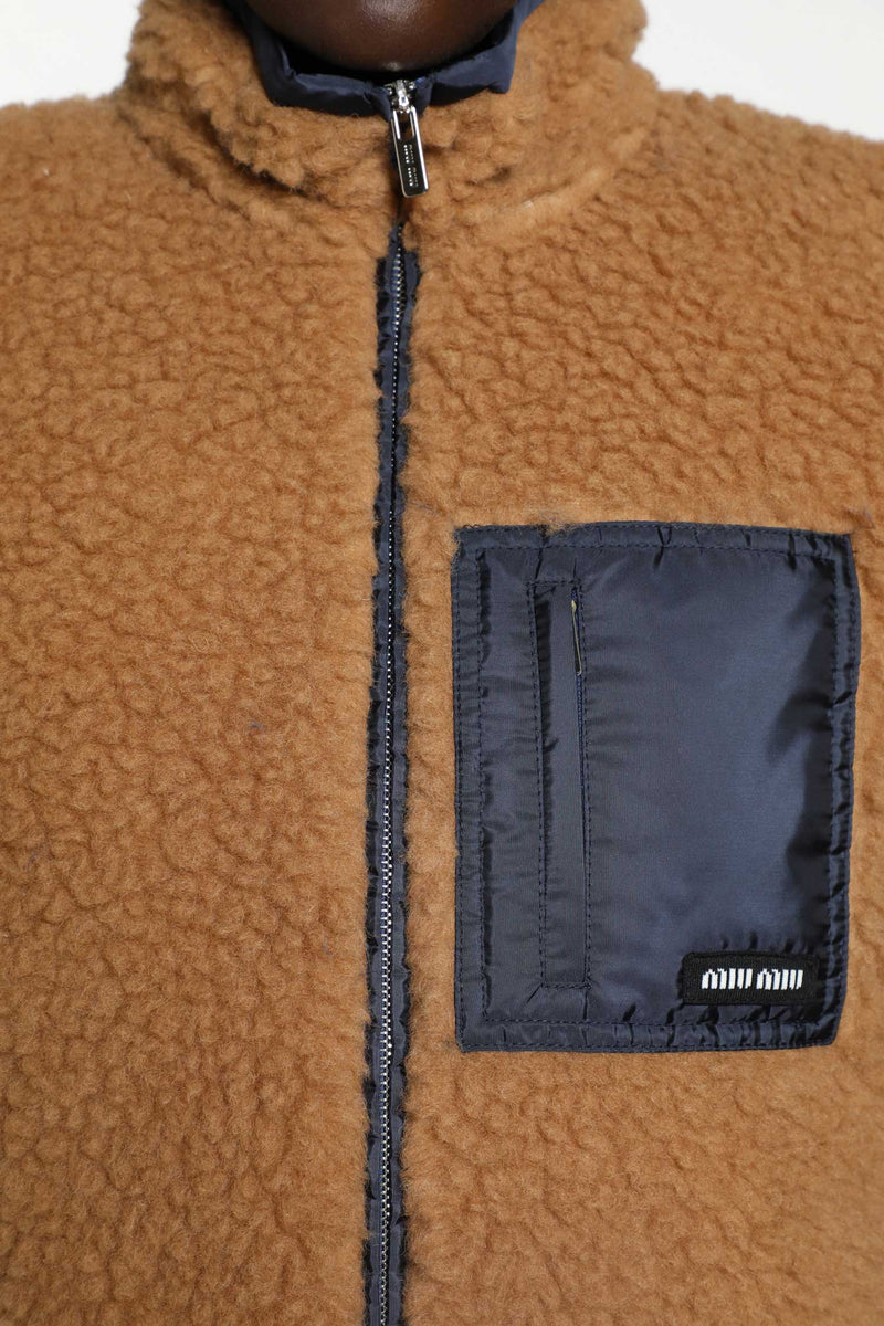 Technical Pongé Teddy Down Vest