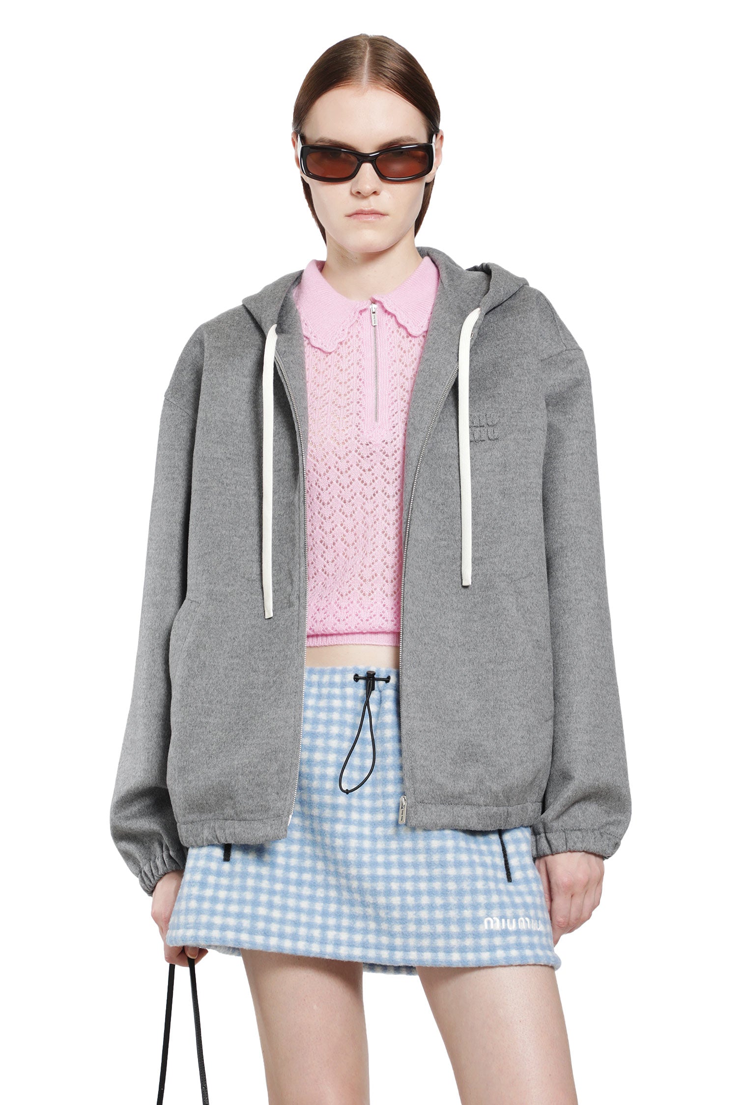 Cashmere Wool Zip-Up Hoodie