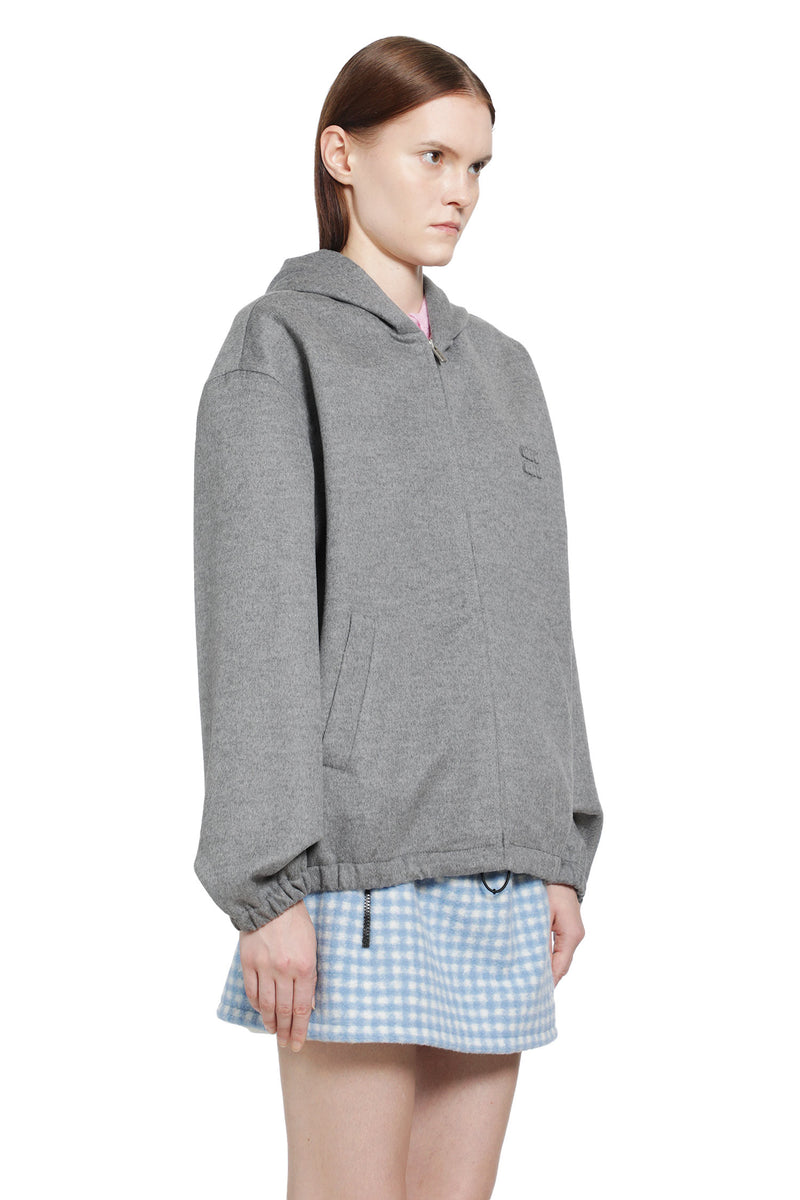 MIU MIU Cashmere Wool Zip-Up Hoodie woman