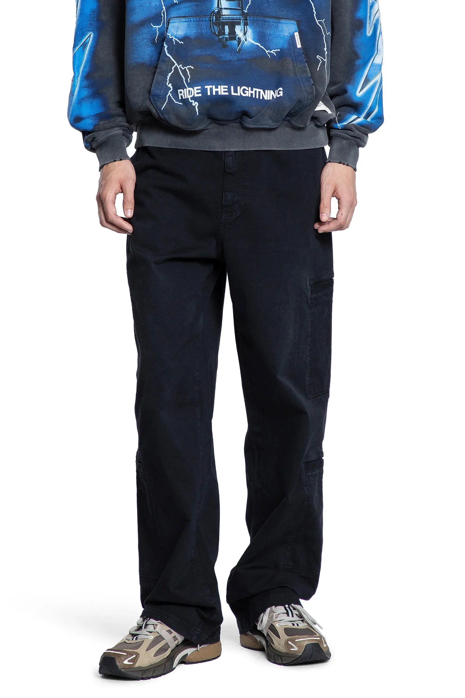 REPRESENT MAN BLACK TROUSERS - Antonioli.eu
