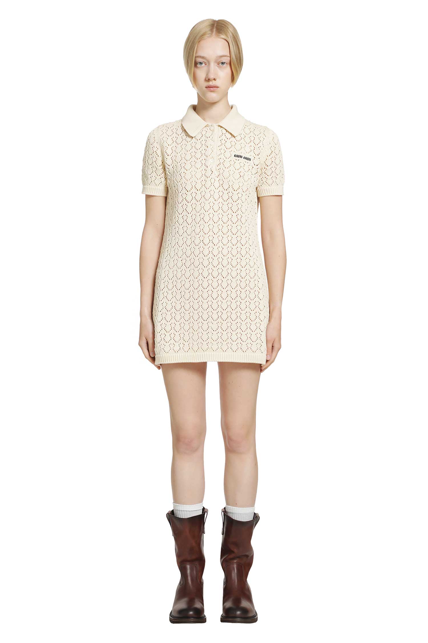 MIU MIU Cotton Polo Mini Dress woman