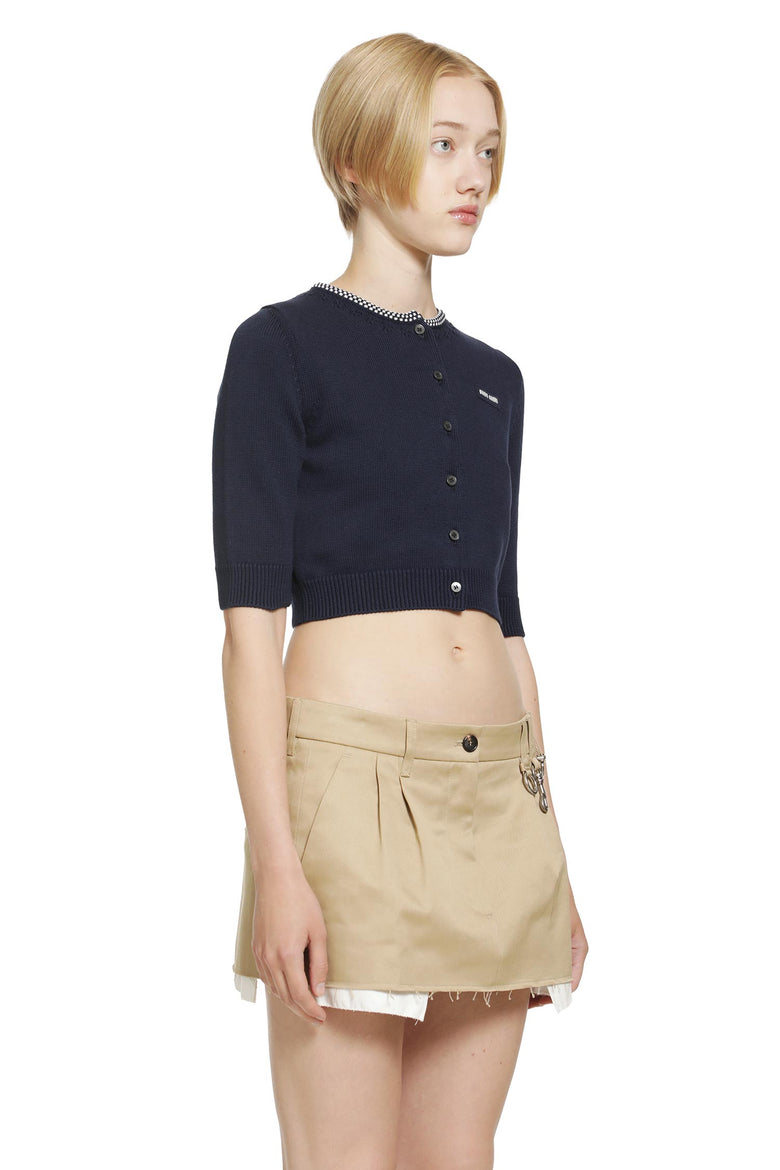 
              MIU MIU Cotton Cropped Cardigan woman
            