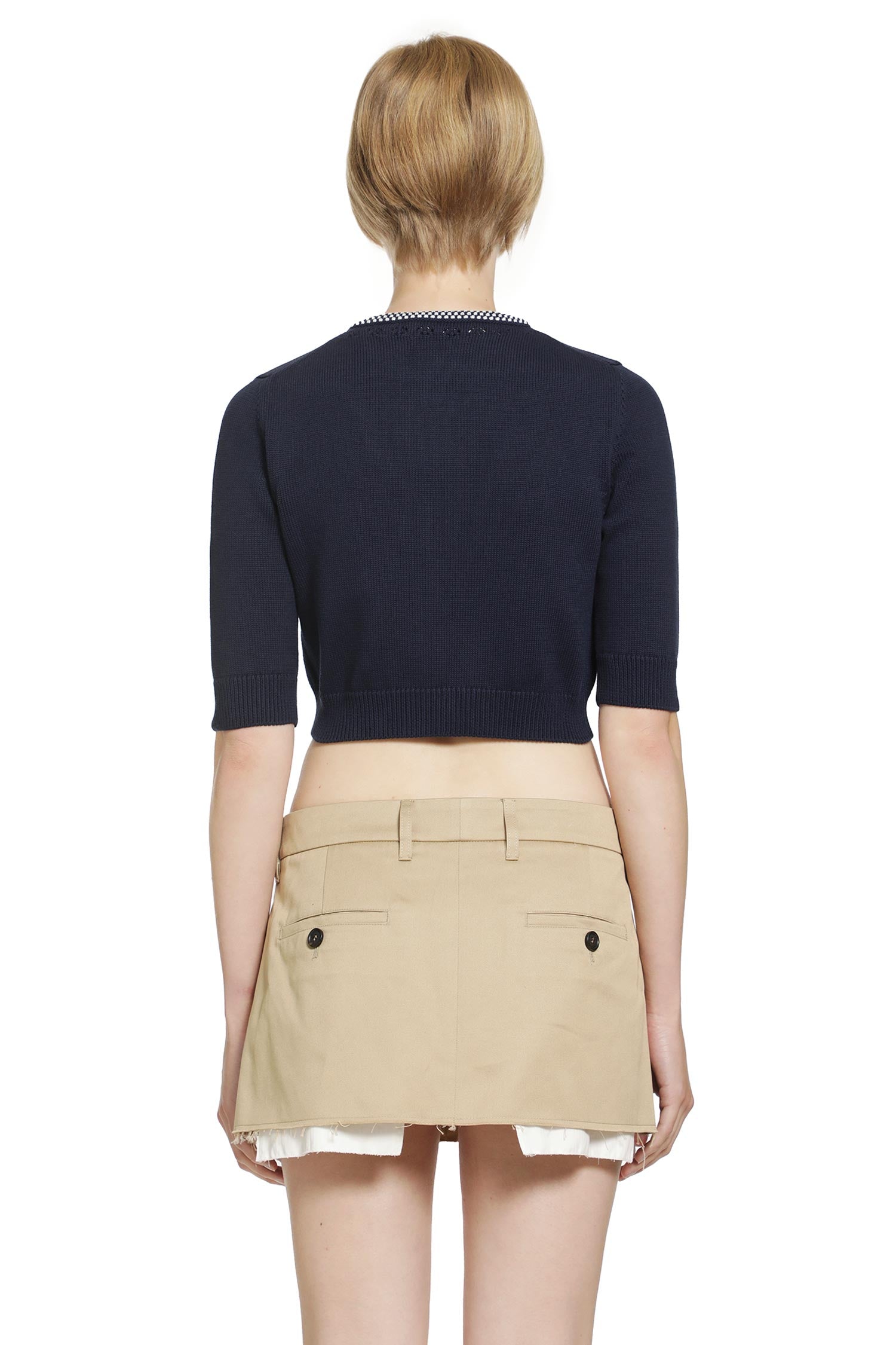 MIU MIU Cotton Cropped Cardigan woman