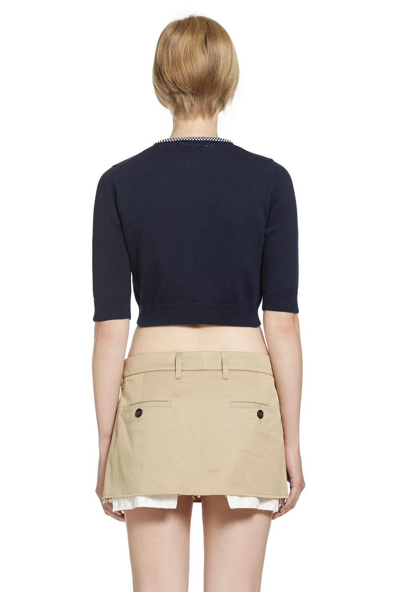 MIU MIU Cotton Cropped Cardigan woman