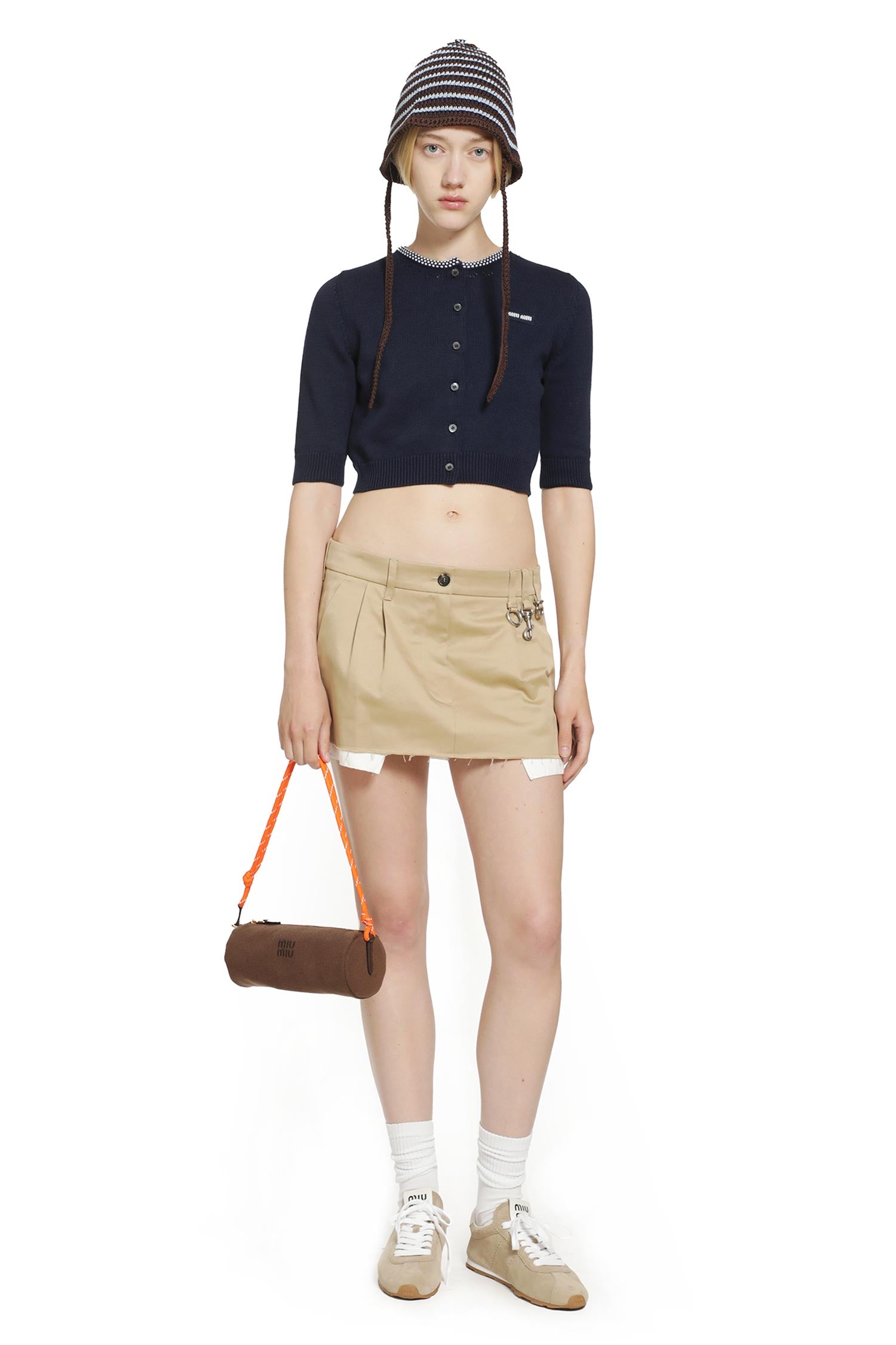 MIU MIU Cotton Cropped Cardigan woman