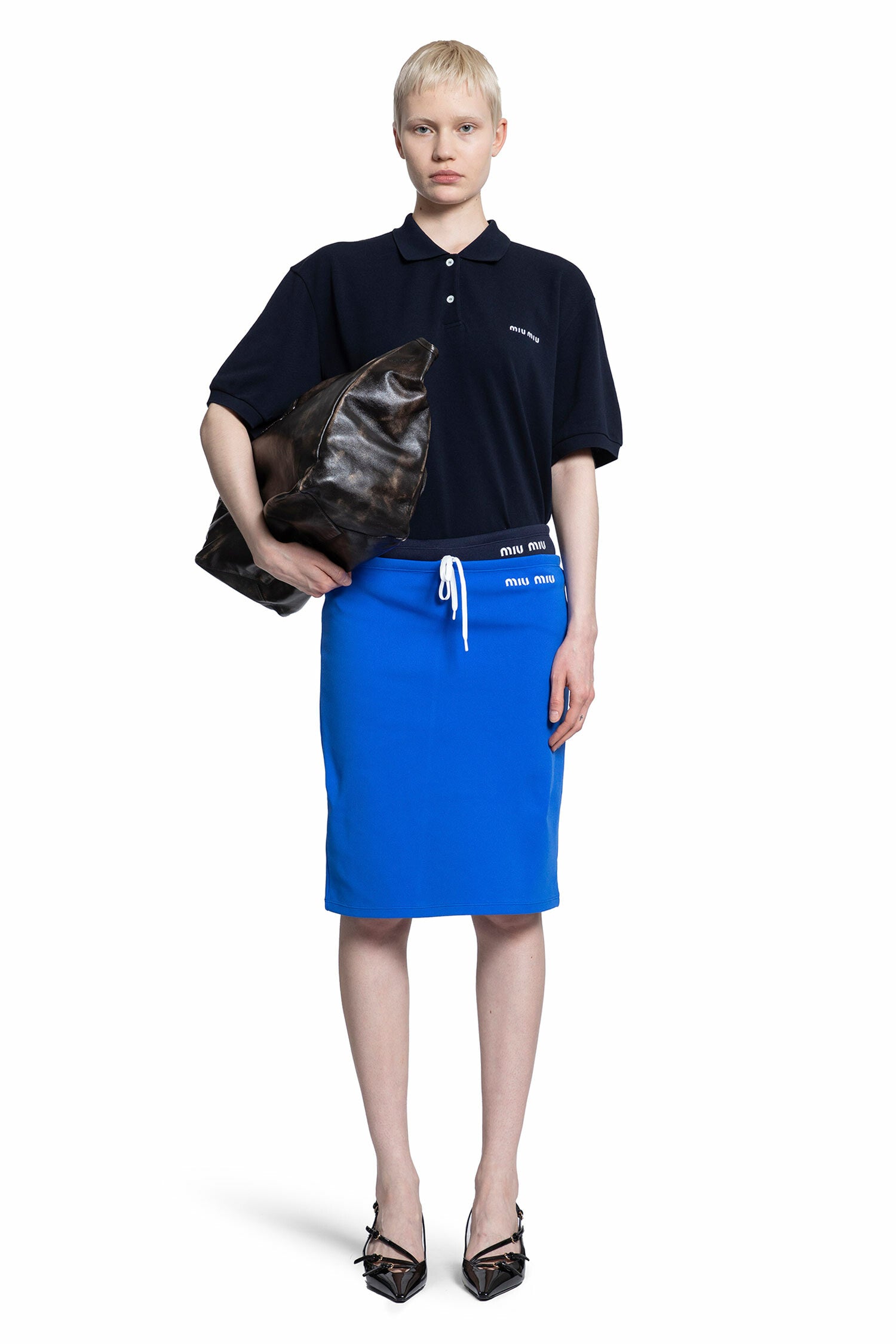 MIU MIU WOMAN BLUE SKIRTS