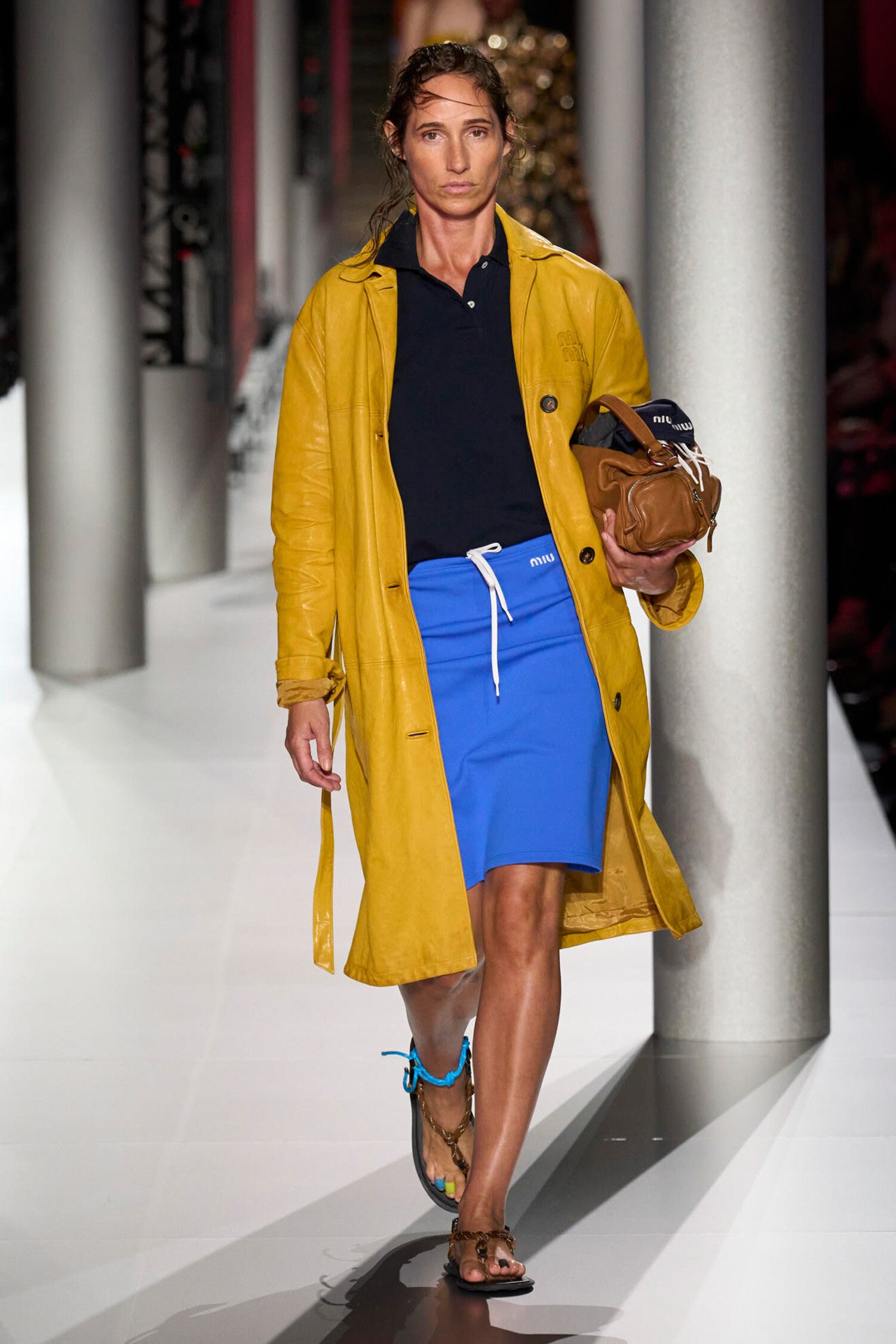 MIU MIU WOMAN BLUE SKIRTS