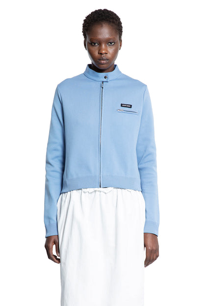 MIU MIU WOMAN BLUE KNITWEAR