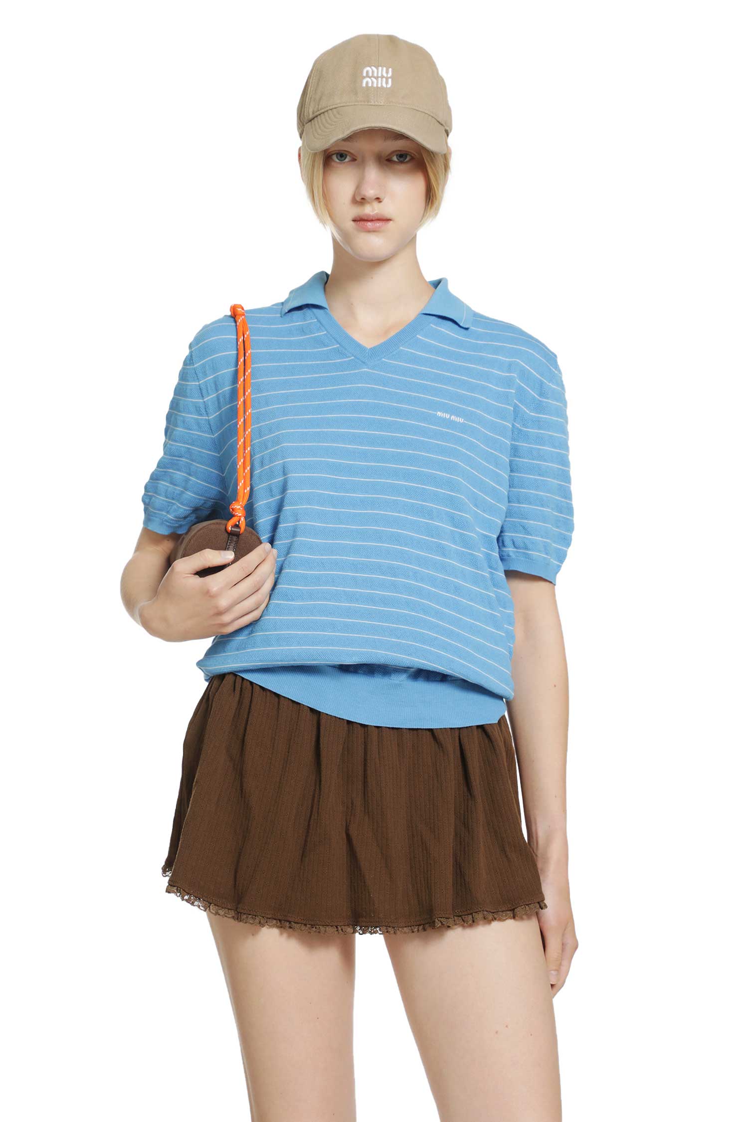 Striped Cotton Knit Polo