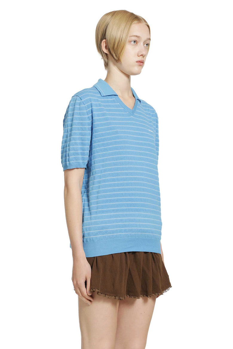 
              MIU MIU Striped Cotton Knit Polo woman
            