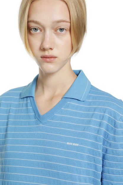 Striped Cotton Knit Polo