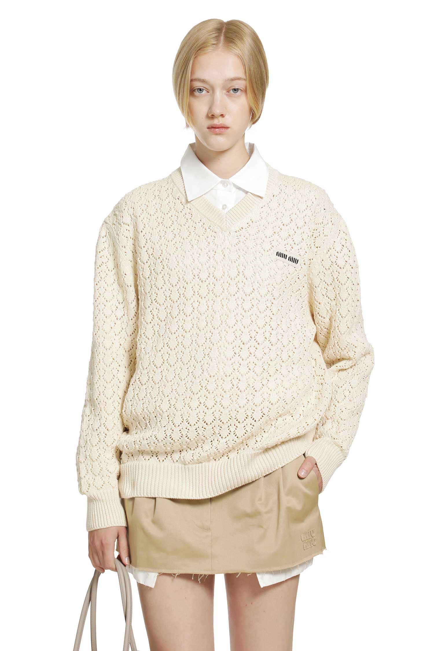 Cotton V-neck Sweater
