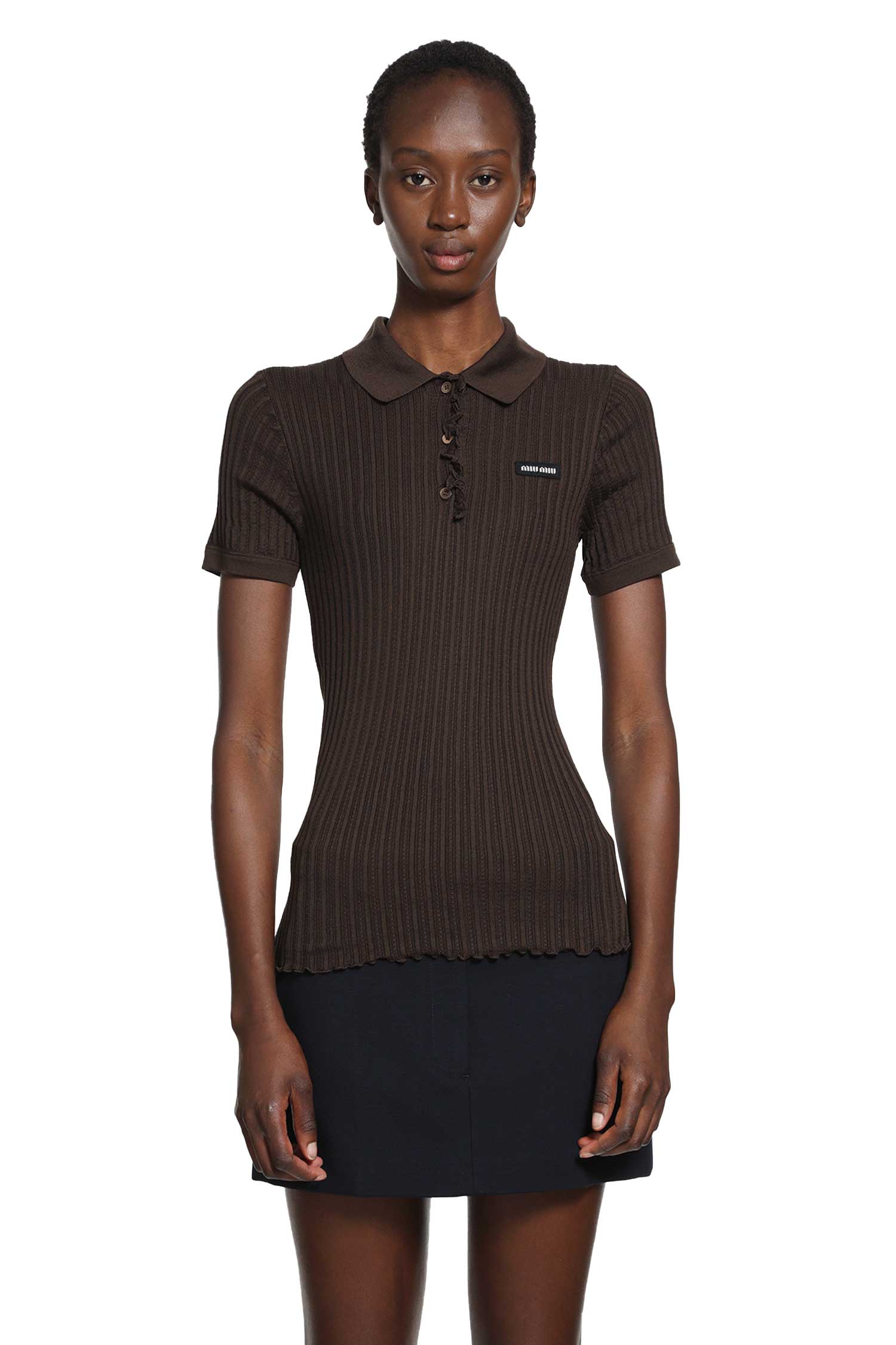 Silk Knit Polo Shirt
