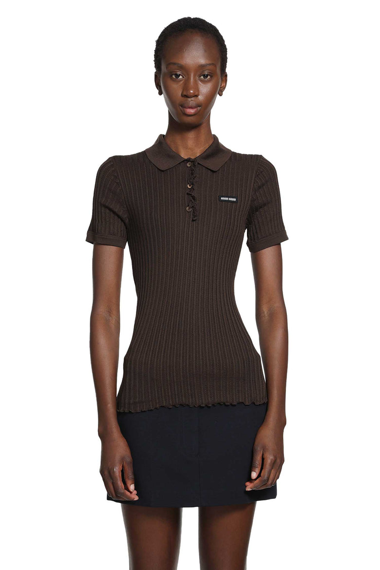 
              MIU MIU Silk Knit Polo Shirt woman
            