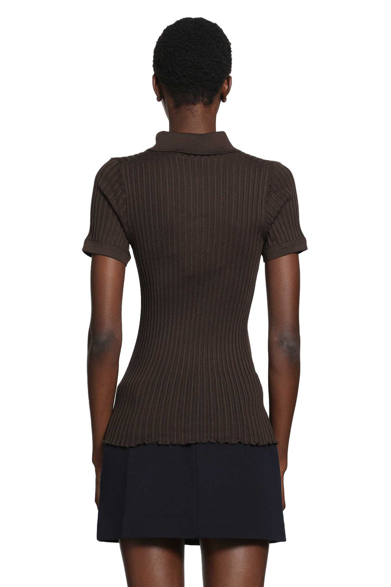 MIU MIU Silk Knit Polo Shirt woman