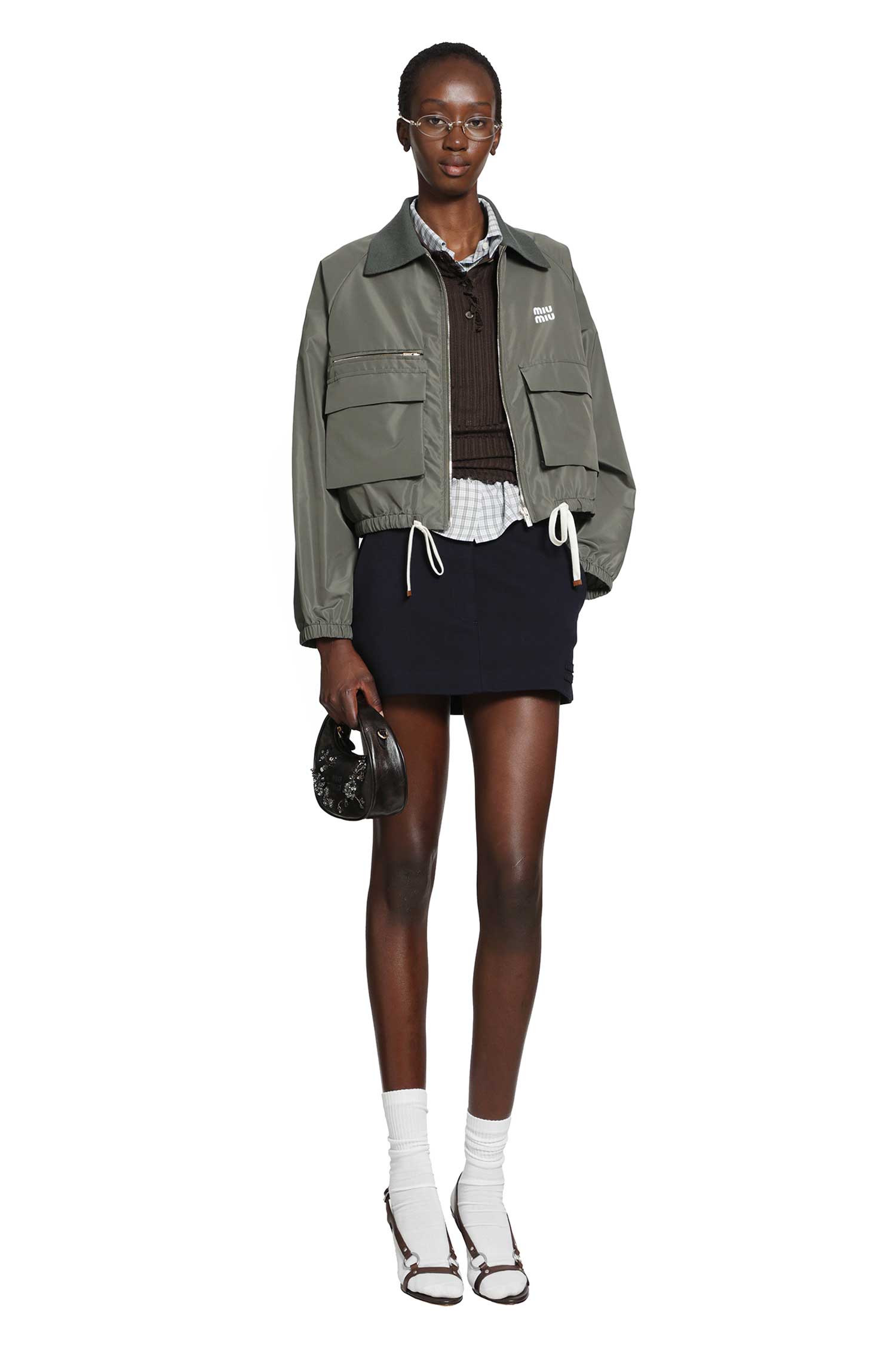 MIU MIU Silk Knit Polo Shirt woman