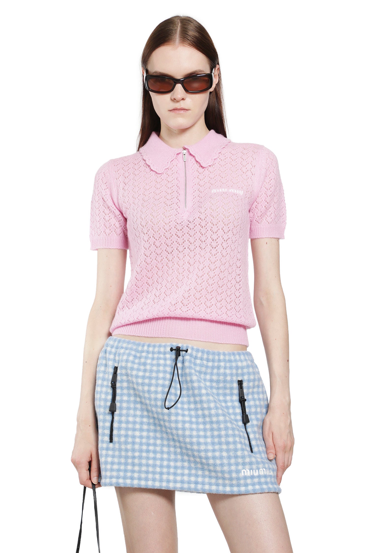 Cashmere Silk Pointelle Polo