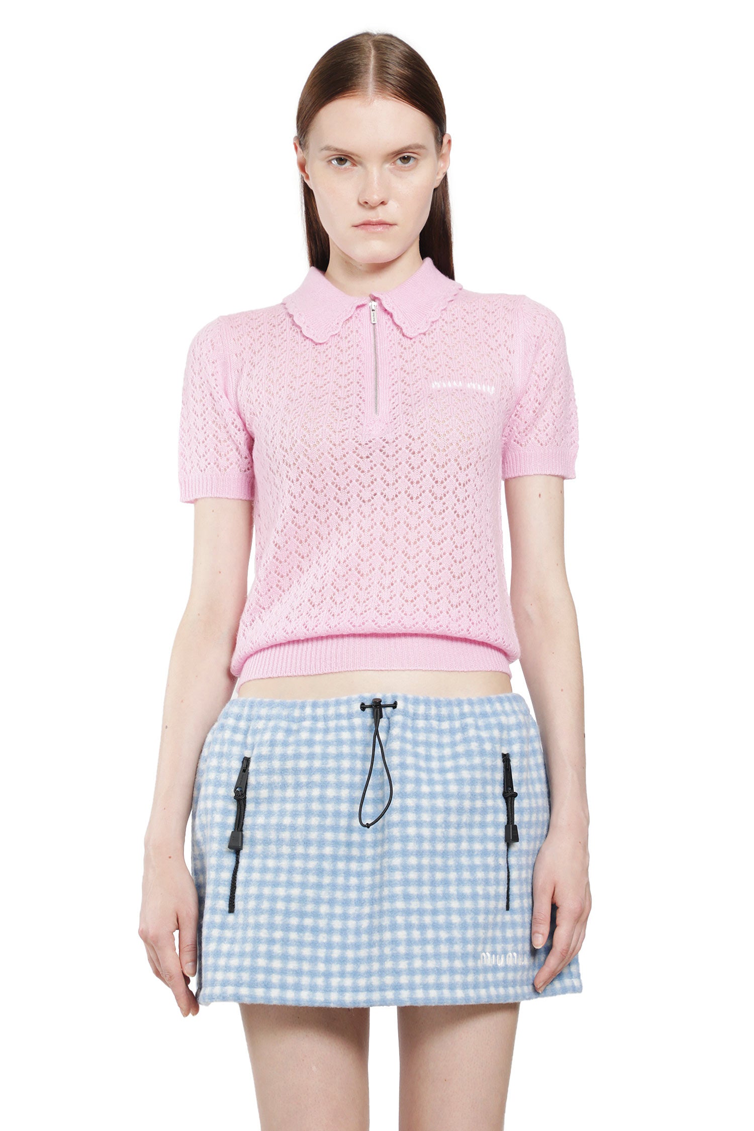 Cashmere Silk Pointelle Polo