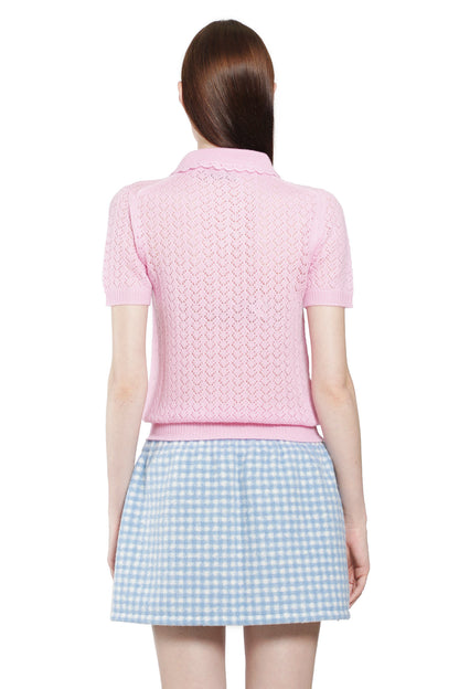 Cashmere Silk Pointelle Polo