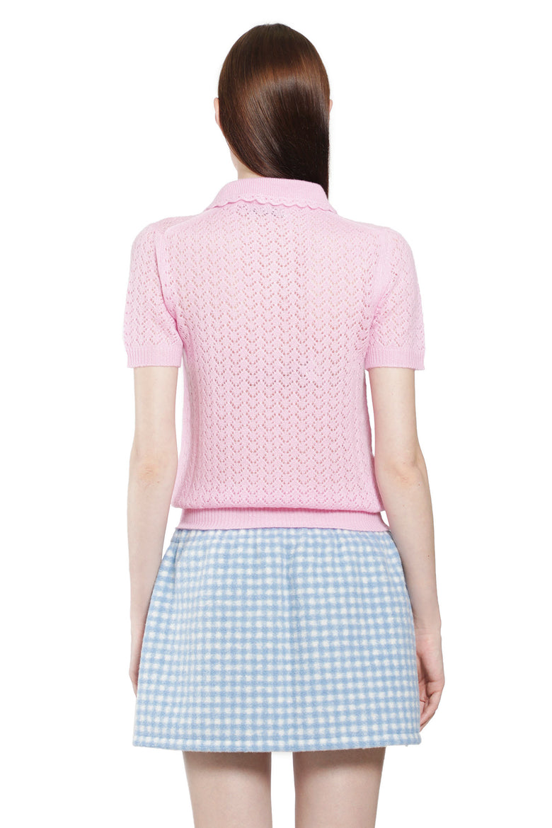 MIU MIU Cashmere Silk Pointelle Polo woman