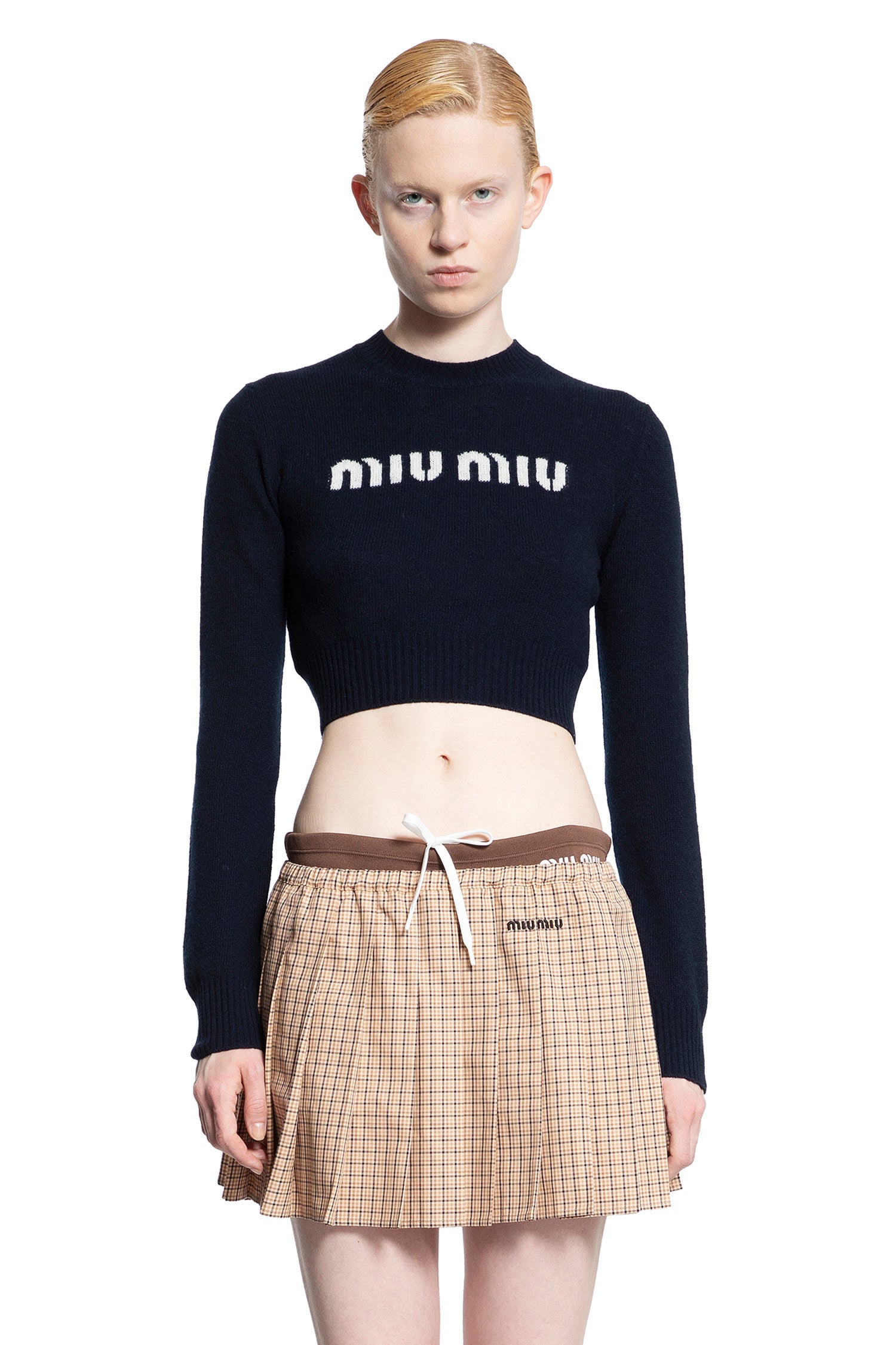 MIU MIU WOMAN BLUE KNITWEAR