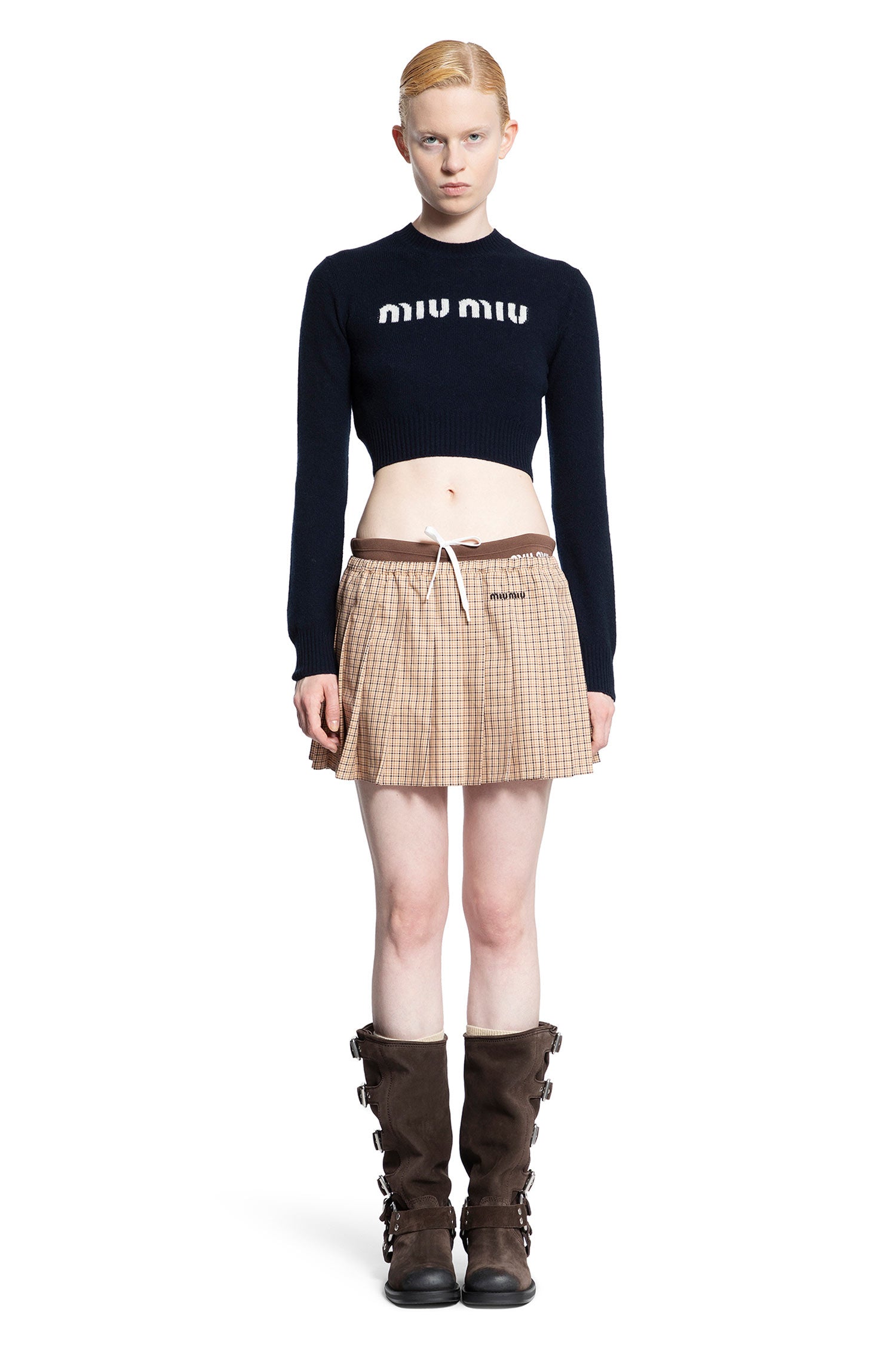 MIU MIU WOMAN BLUE KNITWEAR